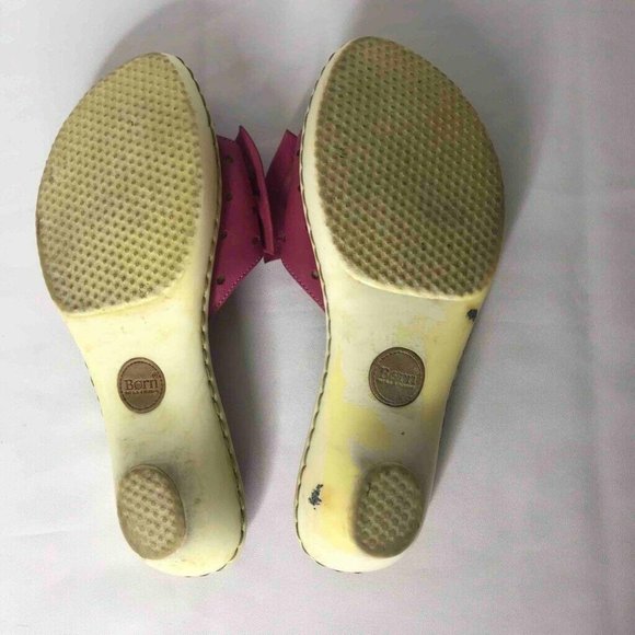 Born Slide Sandals Womens 8 Pink Fuchsia Bow Tie - Picture 7 of 8
